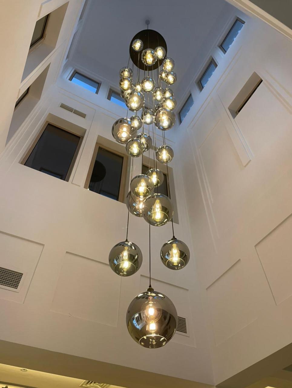 Modern multi-light glass ball pendant chandelier