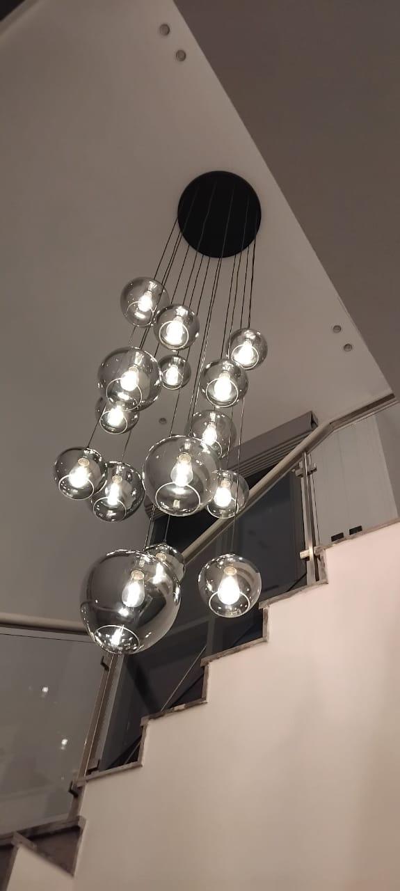 Multi-light glass globe pendant light